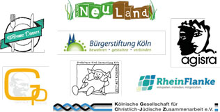 Die Bürgerstiftung Köln konnte auch in diesem Jahr wieder zahlreiche gemeinnützige Projekte in Köln fördern. (Logos der von der Bürgerstiftung Köln geförderte Projekte und Vereine)